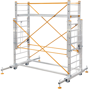 Offre Spéciale : Échafaudage en aluminium à double étage EN131 de l'industrie Elbe, fabriqué en Turquie, pour entrepôts industriels et plateformes de travail extérieures - Product Image 1