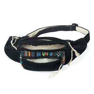 Sac de ceinture en chanvre avec 3 compartiments zippés Sac banane à bandoulière en coton de chanvre pour hommes et femmes Cadeau parfait pour les végétaliens - Product Image 2