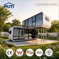 Maison préfabriquée de luxe à deux étages, type Apple Cabin, modulaire, anti-corrosion et mobile