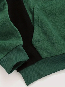 Vente en gros de produits populaires sweat à capuche en molleton avec logo personnalisé pour hommes sweat à capuche en molleton épais uni rudiments personnalisés, coton mélangé - Product Image 3