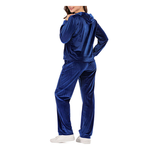 Ensemble 2 pièces décontracté pour femmes, automne-hiver 2025, velours uni, motif brodé, pantalon de jogging à capuche et haut, survêtement - Product Image 5