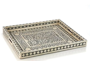 Nouveaux plateaux de service en bois d'incrustation d'os et d'acacia de la meilleure qualité Plateaux d'incrustation d'os pour hôtels et restaurants Ustensiles de cuisine par Quality Handicrafts - Product Image 3