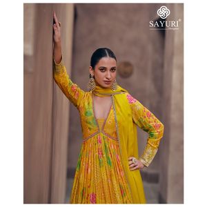 Belle robe Anarkali Salwar Kameez costume parfait pour le mariage et la fête disponible au meilleur prix de gros - Product Image 5