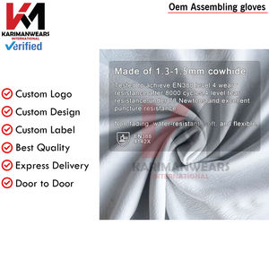 Premium Work <b>Gloves</b> <b>Men</b> Women Durable <b>Waterproof</b> Soft Cowhide Leather Safety Full Finger Hook Loop Closure Outdoor Sports - Product Image 2