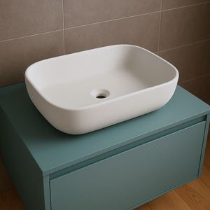 Finitura opaca 50.5x40.5x14 cm rettangolare bianco ceramica bagno decorazione lavandino 1 confezione - Product Image 3