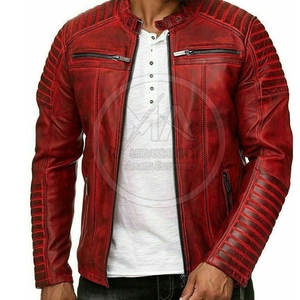 Chaqueta de cuero de alta calidad Chaqueta de cuero con logotipo personalizado Ropa de moda Chaqueta de cuero para hombres - Product Image 1