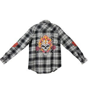 Recién llegado, camisas de manga larga, camisa de negocios de oficina para hombre de algodón a cuadros de franela a la moda de alta calidad a un precio razonable - Product Image 2