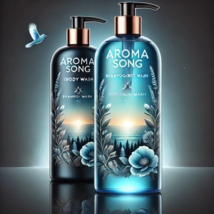 Marque privée Ensemble de soins capillaires bio 500 ml Gel de bain nettoyant pour le corps infusé au sel de mer Shampooing réparateur nourrissant Liquide à base de plantes - Product Image 3