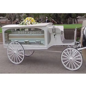 Corbillard funéraire blanc à vendre Chariot blanc à cercueil pour cérémonies funéraires Chariot à cheval de cercueil de haute qualité - Product Image 4