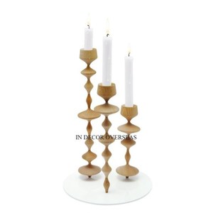 Hot Selling Black Color Powder Coated Superior Quality Metal Unique Designer Set Of 3 <b>Candle</b> <b>Stick</b> <b>Holders</b> From Indian Supplier - Product Image 2