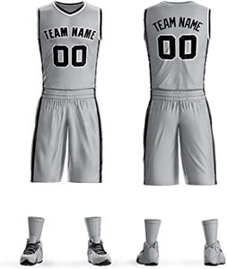 Ensemble short de maillot de basket-ball personnalisé et réversible avec motif camouflage pour homme Chemise de pratique d'été imprimée avec nom d'équipe personnalisé de grande taille - Product Image 3