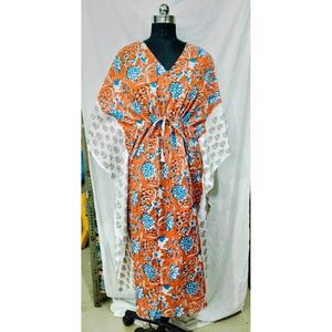 Kaftan long imprimé à motifs floraux, respirant, décontracté, pour femme, taille unique, design ODM - Product Image 1