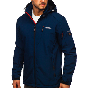 Veste matelassée à capuche pour homme Freestep Mountain, bleu marine, fermeture éclair imperméable, vêtements d'hiver sportifs, veste softshell - Product Image 3
