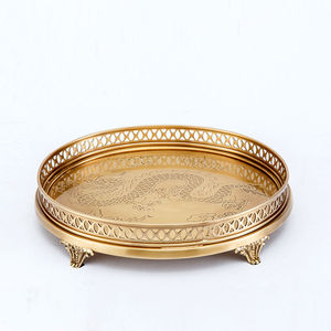 Nouveauté Plat de service en laiton Forme ovale Maison Mariages Hôtels Tableware Vaisselle Salade de fruits Collations Plats de service - Product Image 5