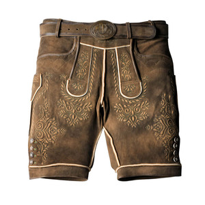 Vêtements pour hommes Vêtements et accessoires Shorts brodés en cuir Lederhosen à la mode, durables et légers - Product Image 1