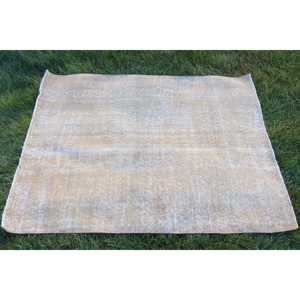 Rug, 3.3x4.3 ft Turkish Rug, <b>Brown</b> Camouflage Rug <b>Wool</b> - Product Image 4