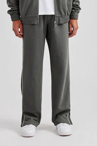 Logotipo personalizado de alta calidad para hombre, ropa deportiva de gran tamaño, pantalones de chándal con cremallera y sudadera gris, conjunto de chándal en blanco, chándal para hombre - Product Image 6