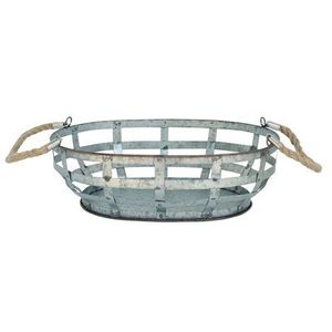 Tazón redondo de acero galvanizado de gran tamaño para decoración de granja, exhibición de frutas, acento de mesa de fiesta con asas y acabado Premium - Product Image 4