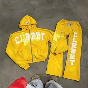 ชุดวอร์มซักได้ชุดวอร์มผ้าซิปมีฮู้ดแบบวินเทจ - Product Image 4