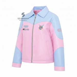 Chaqueta de Cuero PU para Mujer Gamma Phi Delta, con Cierre Frontal, Bordado Suave, Estilo Casual y Elegante - Product Image 2