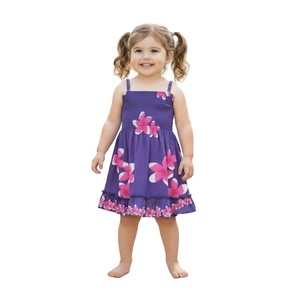 Abito Estivo alla Moda per Bambine in Rayon con Stampa Floreale, Senza Maniche e Arricciato - Product Image 4