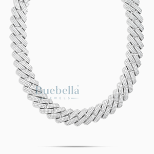 Hip Hop estilo hombres 19mm 2 filas VVS Moissanite collar S925 plata esterlina punta cadena de eslabones cubanos joyería elegante - Product Image 1