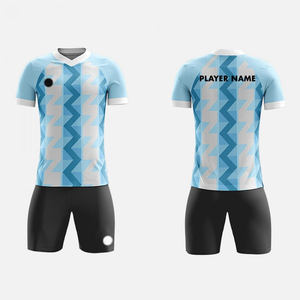 Uniforme de football de sports d'été Offre Spéciale 100% maillot de football en polyester avec logo d'équipe personnalisé vêtement respirant teint couleur blanche - Product Image 4