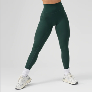 Pantalones de yoga deportivos personalizados cintura alta estiramiento Scrunch Butt Lift V espalda Leggings con bolsillos entrenamiento gimnasio Yoga Leggings para mujeres - Product Image 3