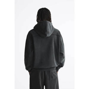 Streetwear d'hiver vintage surdimensionné avec logo imprimé bouffant pour hommes, ensemble de jogging deux pièces délavé à l'acide, grande taille, blanc, vintage - Product Image 3