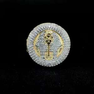 6.00 carat glace sur diamant taille ronde or jaune VVS Moissanite or jaune Hip Hop fiançailles pour hommes en argent sterling 925 - Product Image 3