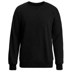 Sweat-shirt à manches longues en coton pour homme, col rond, broderie, uni, teinture unie, vente en gros, pull fin pour artistes et usage en studio - Product Image 5