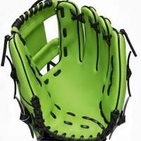 Gant de baseball en cuir fait main, vert et noir, gant de fielding, couleur et taille personnalisées, gants de baseball