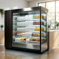 Vitrines réfrigérées ouvertes multi-étagères pour supermarchés et commerces de détail