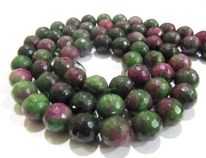 Cuentas facetadas de alta calidad de cuarzo verde zoisita rubí genuino Natural, 12mm, 8 pulgadas, cuentas para hacer joyas - Product Image 4