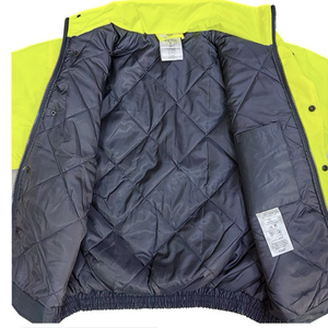 Gilet de sécurité d'hiver à manches longues pour hommes, haute visibilité, imperméable, réfléchissant, uniforme de garde, 100 % polyester, détection des aiguilles - Product Image 3
