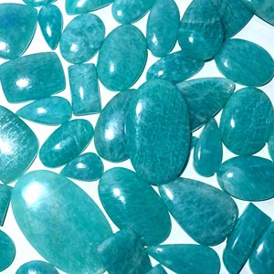 Cabochon de pierres précieuses en vrac Amazonite naturelle de haute qualité pierre précieuse de Quartz de taille de forme mixte pour la fabrication de bijoux - Product Image 6