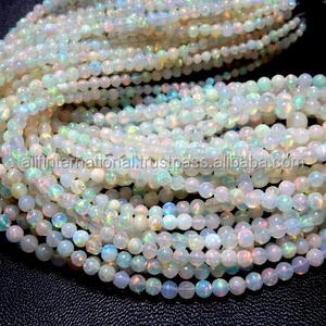 ลูกปัดหินโอปอลเอธิโอเปียไฟลูกปัดกลมเรียบ3-5มม. ลูกปัดโอปอลเอธิโอเปีย - Product Image 3