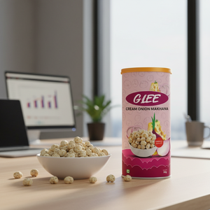 GLEE Impex - Nueces de Makhana Asadas con Sabor a Crema y Cebolla, 80 g, Estilo Pringle, Sin Gluten, Bajas en Grasa - Product Image 2