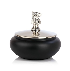 Boîte de rangement en aluminium couleur noir et or avec couvercle Boîte de rangement pour fruits secs et noix pour la décoration de cadeau de mariage - Product Image 5