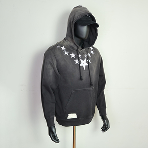 Sweat à capuche unisexe en molleton 100 % coton, coupe classique, manches régulières, imprimé personnalisé, délavé à l'acide, appliqué brodé, collection hiver 2026 - Product Image 3