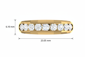 Anillo de Media Eternidad con Diamantes en Canal Clásico para Mujer - Product Image 2