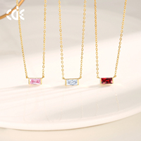 CDE YN1195 collier en argent Sterling 925 carré Zircon CZ avec placage au rhodium Design de mode à la mode pour les mariages en gros