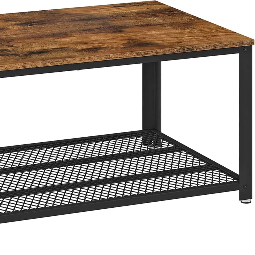 THCT - 0094 europeo personalizzato nuovo rustico tavolo da caffè alto centro tavolo con maglia mensola per soggiorno mobili