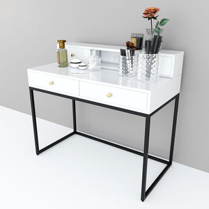 Tocador de Estilo Escandinavo con Patas de Hierro, Marco de Metal MDF BTD68045, Tocador con Almacenamiento Extraíble para Baño y Sala de Estar - Product Image 1