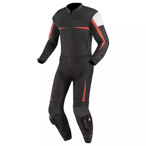 Combinaison de course de moto en cuir deux pièces de grande taille pour hommes de haute qualité personnalisée bandes noires roses blanches entièrement personnalisables - Product Image 2