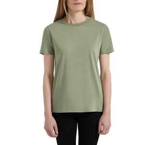 180gsm 100% algodón ecológico suelta verano seda verde personalizado impreso camiseta de mujer - Product Image 1