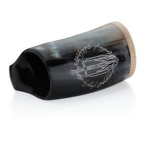 Jarra de cuerno con tonos de color natural, jarra de cuerno de búfalo para eventos de degustación de cerveza, taza de cuerno para exhibiciones en bares históricos - Product Image 1