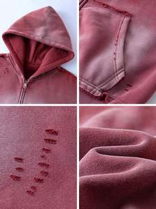 New Arrival Custom Quality Acid Wash <b>Hoodie</b> Distressed Sun Faded French Terry <b>Hoodie</b> Men Top Quality - Product Image 6