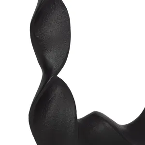 Sculpture torsadée en marbre et métal de style antique Sculpture polie moderne noire Design avec pièce décorative antique Décoration intérieure - Product Image 3