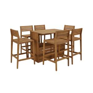 Table de bar d'extérieur haute en bois d'acacia massif, comptoir de bar de patio avec finition huilée, OEM/ODM, haute qualité - Product Image 5